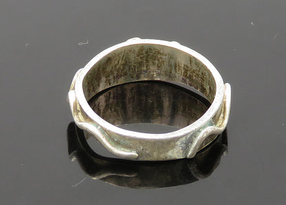 925 Sterling Silver  Vintage Raised Swirl Detail Band Ring Sz 6  RG21281