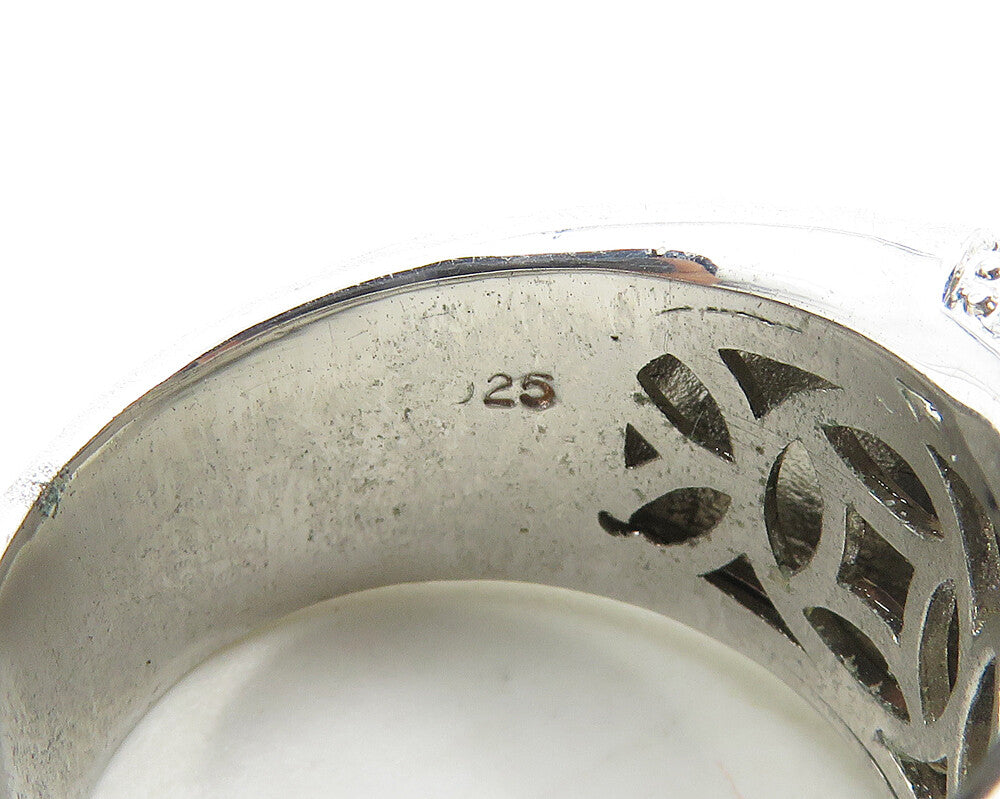 925 Sterling Silver  Vintage Cubic Zirconia Dome Cocktail Ring Sz 10  RG18698