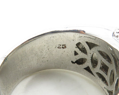 925 Sterling Silver  Vintage Cubic Zirconia Dome Cocktail Ring Sz 10  RG18698