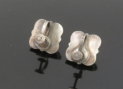 925 Sterling Silver  Vintage Antique Dark Tone Non Pierce Earrings  EG11175