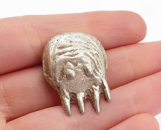 925 Sterling Silver  Vintage Antique Sculpted Abstract Slide Pendant  PT4086