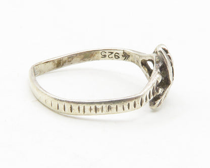 LAUREN CONRAD 925 Silver  Rose Flower Motif Bypass Band Ring Sz 6  RG11739