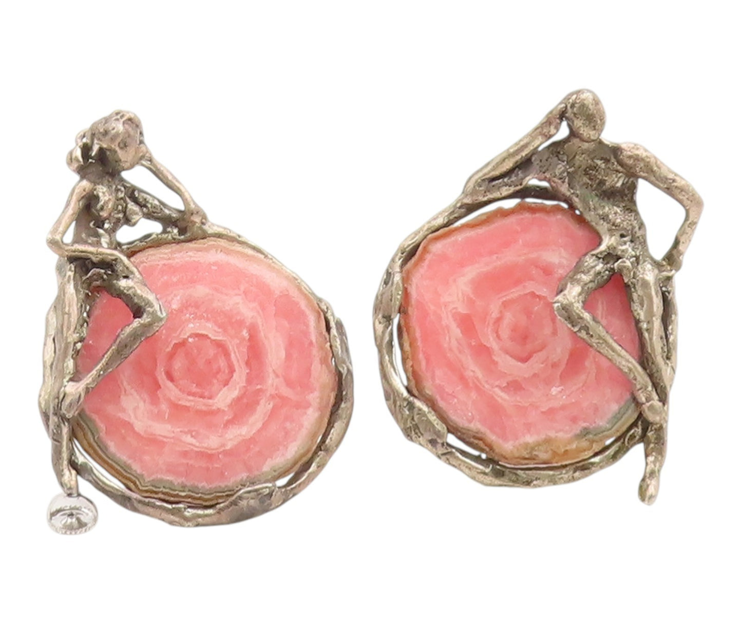 925 Sterling Silver Vintage Cufflinks SILBERT Gemstone Rare Large  TR4240