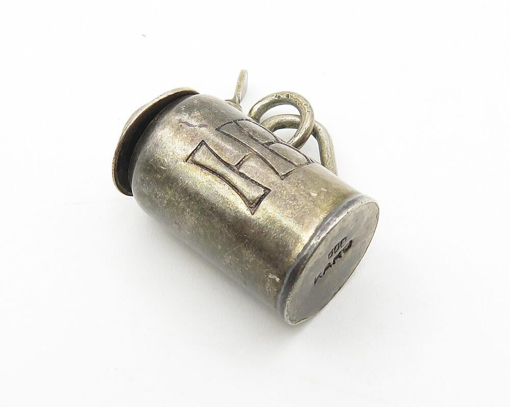 KARO 925 Sterling Silver  Vintage Oxidized Tea Kettle Pendant  PT8521