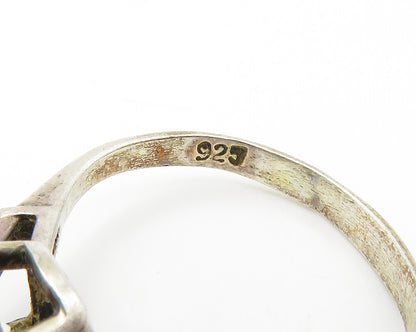 925 Sterling Silver Vintage Cubic Zirconia Solitaire & Accents Ring Sz 5 RG14735
