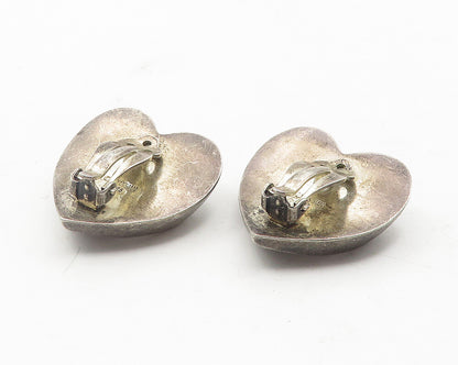 BAYANIHAN 925 Silver  Vintage Concave Love Heart Non Pierce Earrings  EG5958