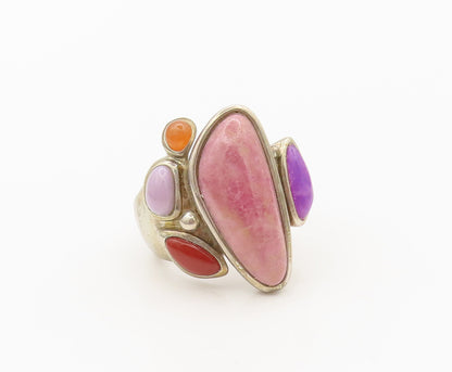 WHITNEY KELLY 925 Sterling Silver Vintage Multi Gemstone Ring Sz 7.5  RG27180