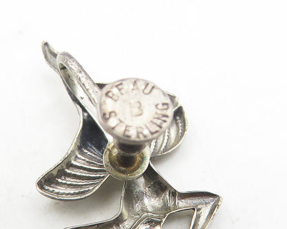 BEAU 925 Sterling Silver  Vintage Ballet Dancer Non Pierce Earrings  EG6181
