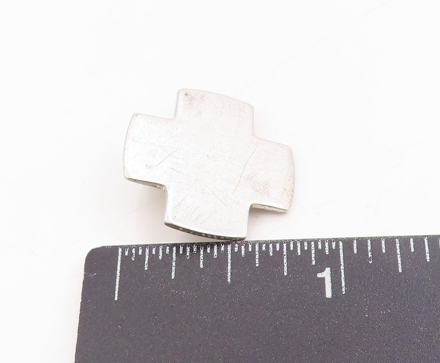 925 Sterling Silver Vintage Pendant Minimalist Geometric Plus Charm  PT25383