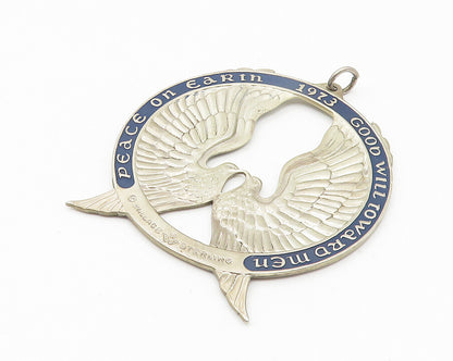WALLACE 925 Sterling Silver  Vintage Peace On Earth 1973 Doves Pendant  PT8872