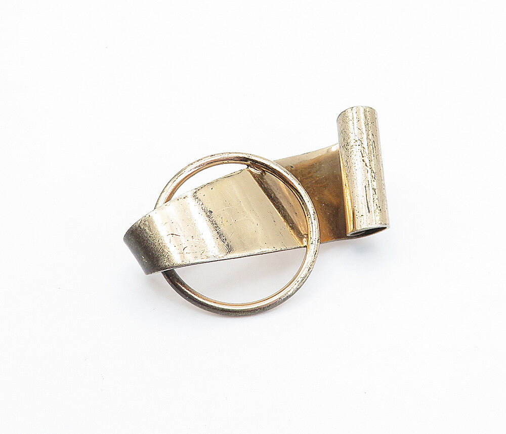 NAPIER 925 Sterling Silver  Vintage Shiny Modernist Design Brooch Pin  BP1387