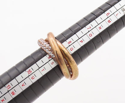 925 Sterling Silver Vintage Ring Rose Gold Plated CZ Inlay Rings  Sz 7  RG29881