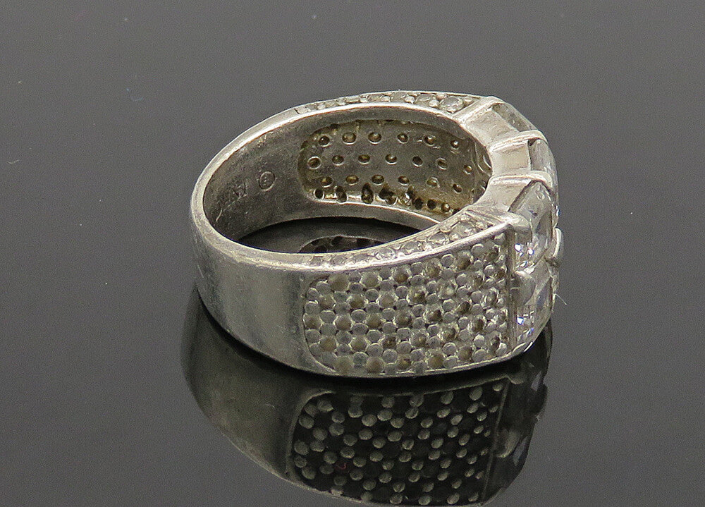 DANI 925 Sterling Silver  Vintage Cubic Zirconia Band Ring Sz 6.5  RG21170