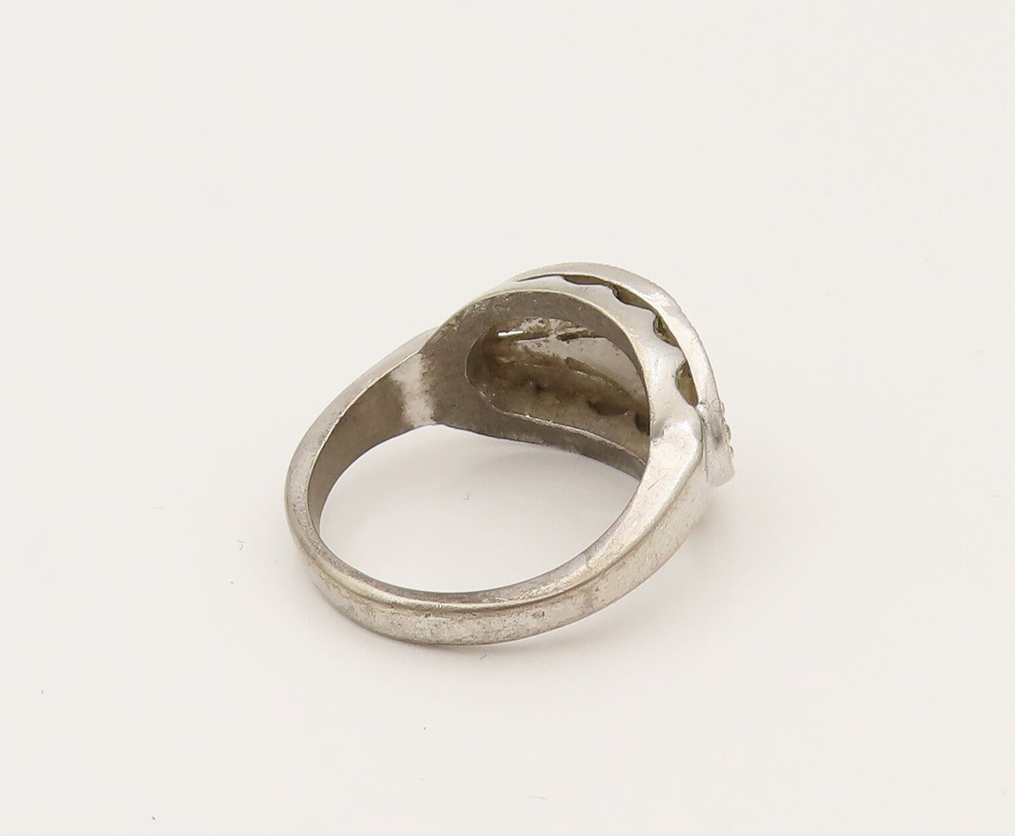 UNCAS 925 Silver  Vintage Antique Topaz Leaf Motif Ring Sz 5.75  RG26399