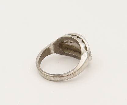 UNCAS 925 Silver  Vintage Antique Topaz Leaf Motif Ring Sz 5.75  RG26399