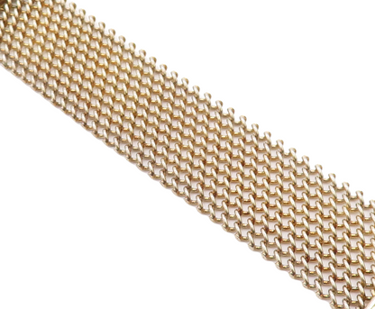 925 Sterling Silver  Vintage Shiny Minimalist Net Design Chain Bracelet BT1442