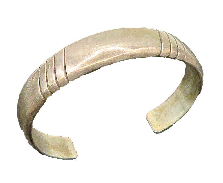 TOMMY JACKSON NAVAJO 925 Silver  Vintage Slanted Detail Cuff Bracelet  BT9297