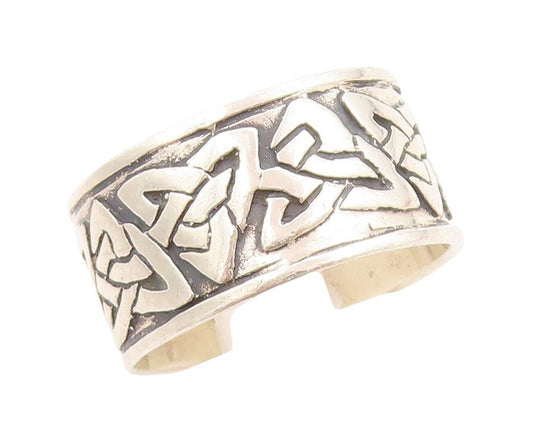 925 Sterling Silver Vintage Ring Minimalist Celtic Design Grooved  Sz 7  RG31295