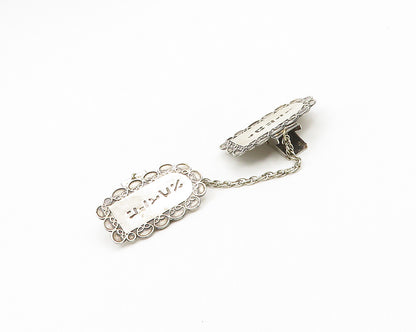 925 Sterling Silver Vintage 10 Commandments Pretzel Swirl Sweater Clip TR2535