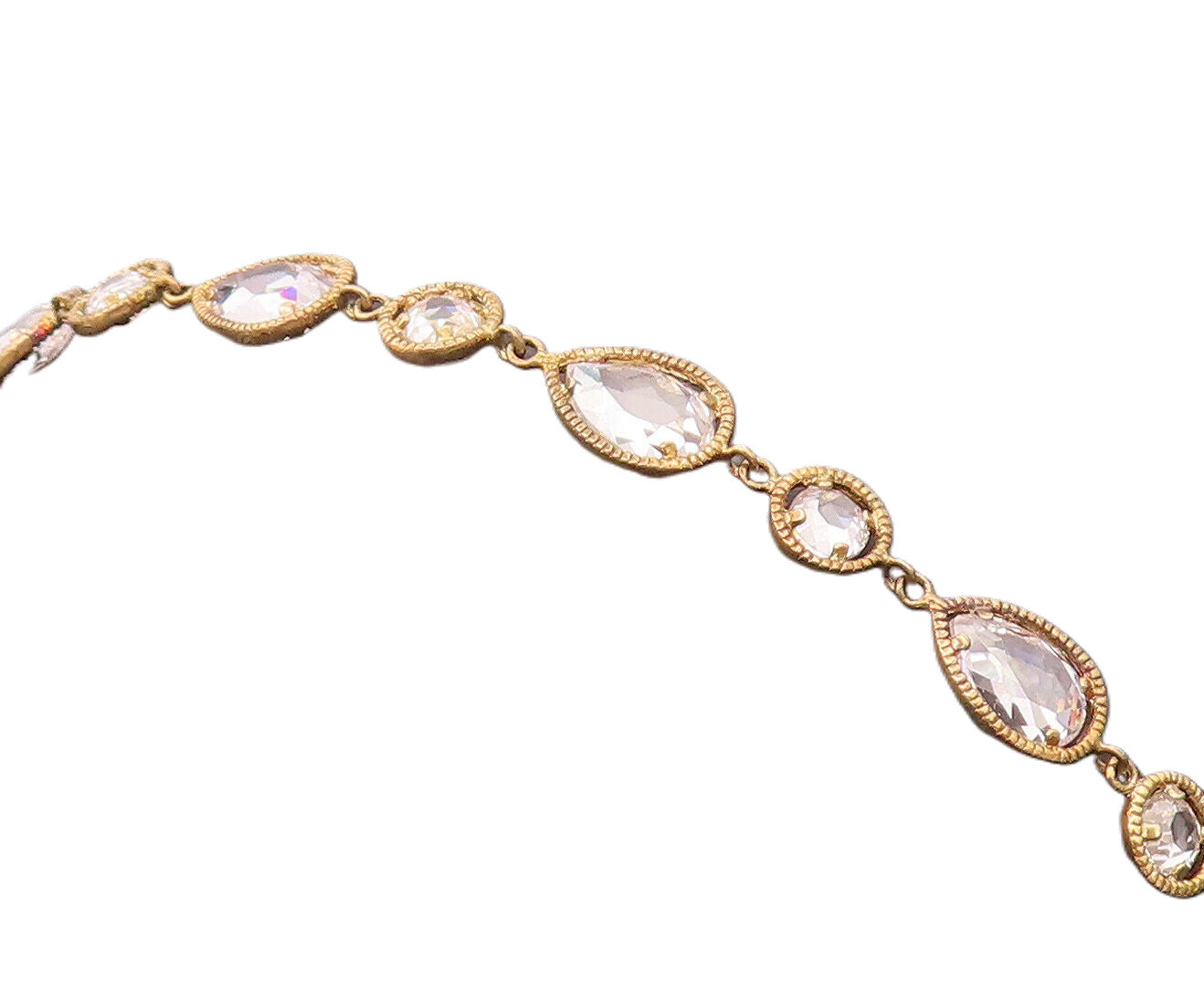 925 Silver  Vintage Round & Waterdrop Halo Twisted Rope CZ Bracelet  BT9934