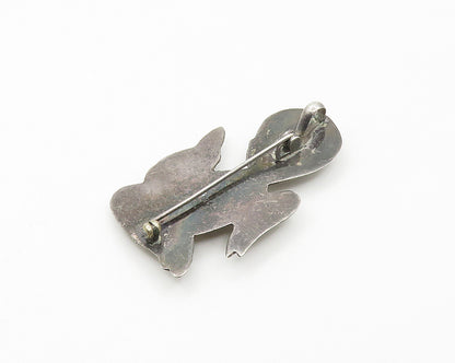925 Sterling Silver  Vintage Oxidized Praying Angel Motif Brooch Pin  BP6819