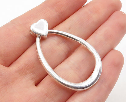 925 Sterling Silver  Shiny Polished Petite Love Heart Slide Pendant PT3220
