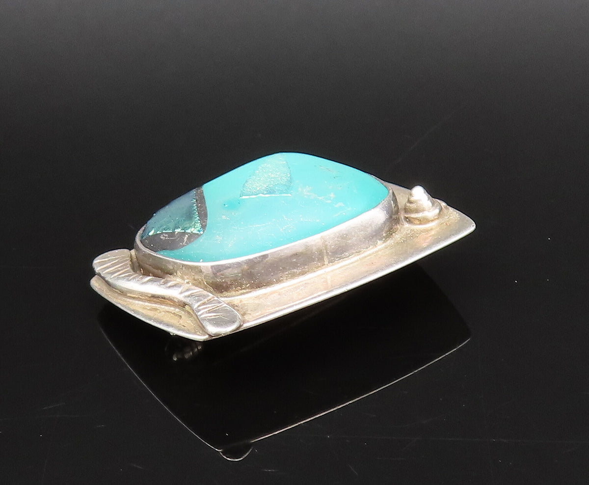 BARBARA SUCHERMAN 925 Silver  Vintage Fused Dichroic Glass Brooch Pin  BP10072