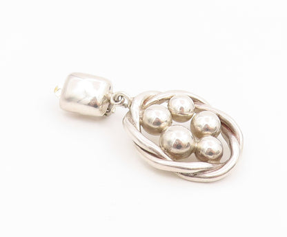 925 Sterling Silver Vintage Earrings BRENDA SCHOENFELD Sphere & Knot  EG14182