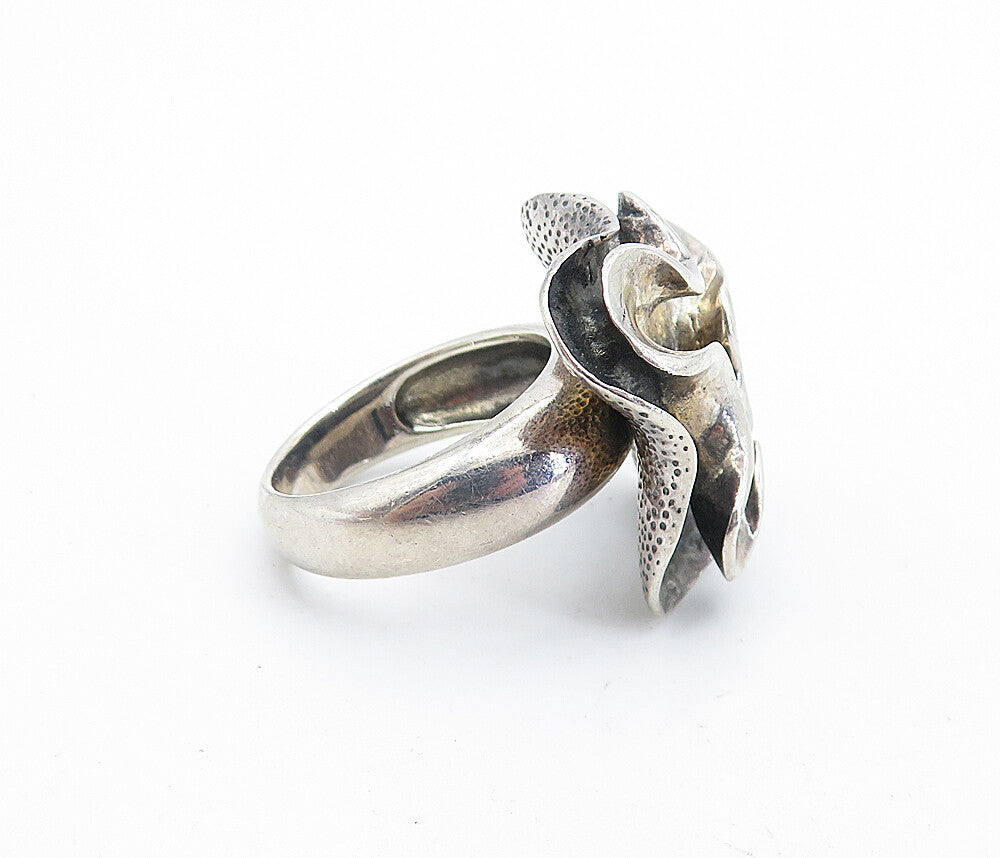 SILPADA 925 Silver  Vintage Dark Tone Sculpted Cocktail Ring Sz 8  RG7046