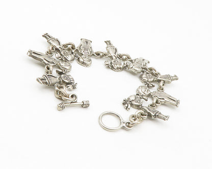 925 Sterling Silver  Vintage Boys & Girls Children Link Chain Bracelet  BT5211