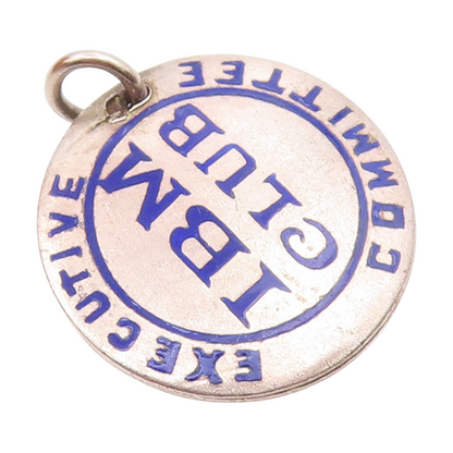 925 Silver Vintage Enamel Executive Committee IBM Club Pendant  PT20588