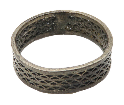 925 Sterling Silver  Vintage Oxidized Petite Round Band Ring Sz 6  RG10227