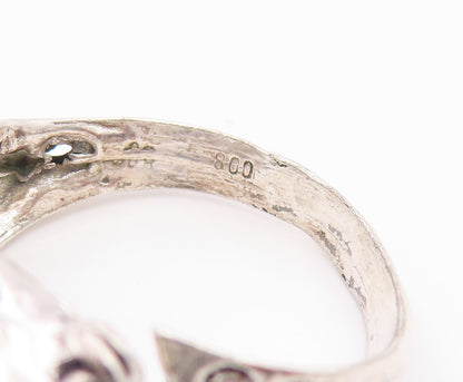 925 Sterling Silver Vintage Ring Ram's Head Aries Zodiac Band  Sz 8.5  RG35703