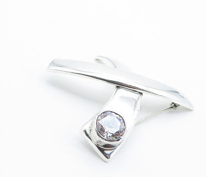 LOS BALLESTEROS MEXICO 925 Silver  Vintage Cubic Zirconia Brooch Pin  BP2815