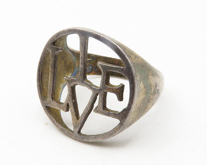 GODFREY CARTER 925 Silver  Vintage Dark Tone LIVE Band Ring Sz 6  RG11789