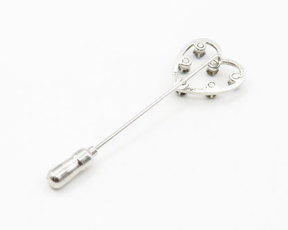 ANSON 925 Sterling Silver Multi Color Topaz Love Heart Lapel Pin TR2075