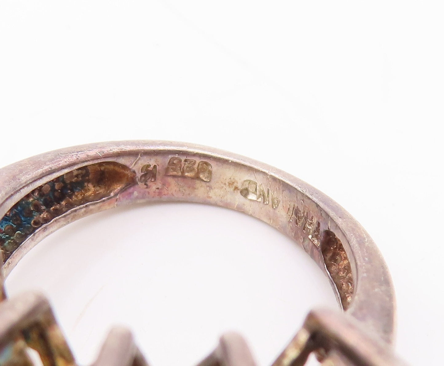 925 Sterling Silver Vintage Ring Marquise Cut Citrine Band  Sz 5  RG28759
