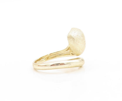 925 Sterling Silver Vintage Ring Puffed Carved Fish Tail Shape  Sz 9  RG31195
