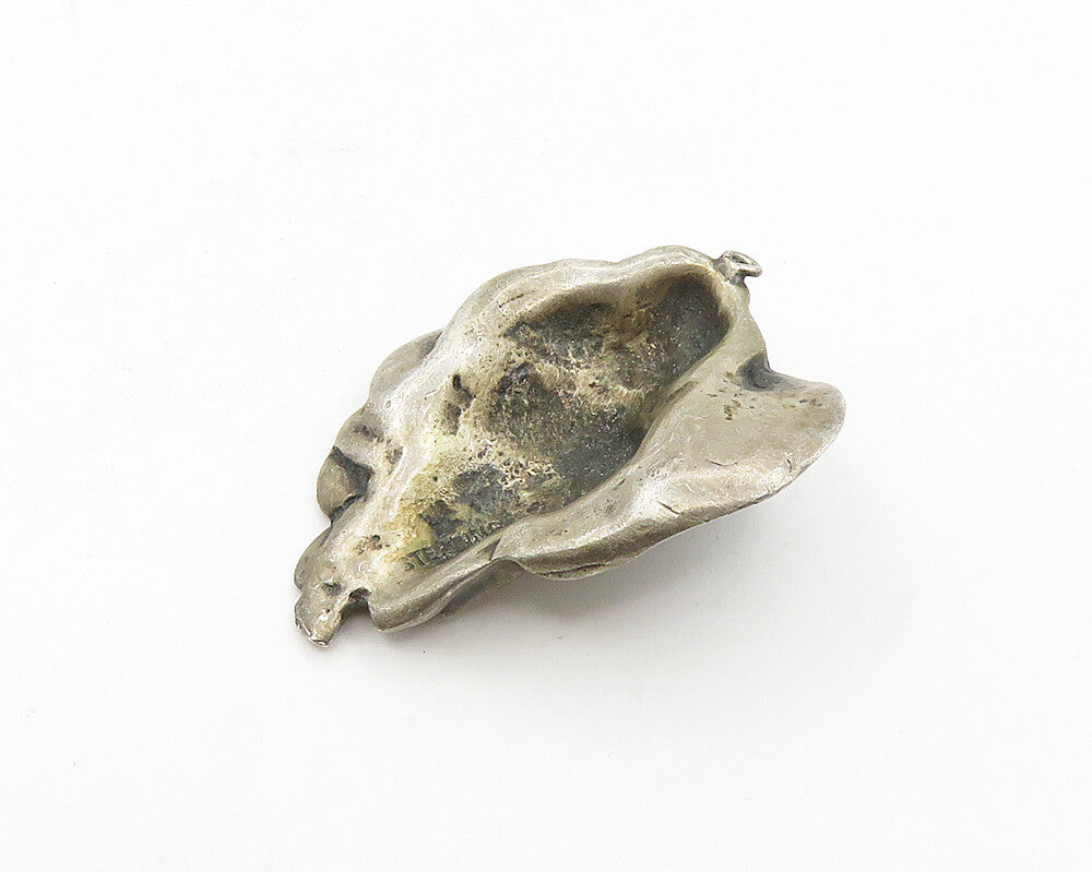 925 Sterling Silver  Vintage Antique Oxidized Woman's Face Pendant  PT14342