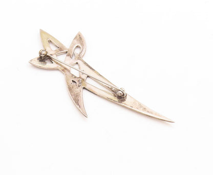 925 Sterling Silver Vintage Brooch Pin MEXICO Designer Cutout Star  BP11415