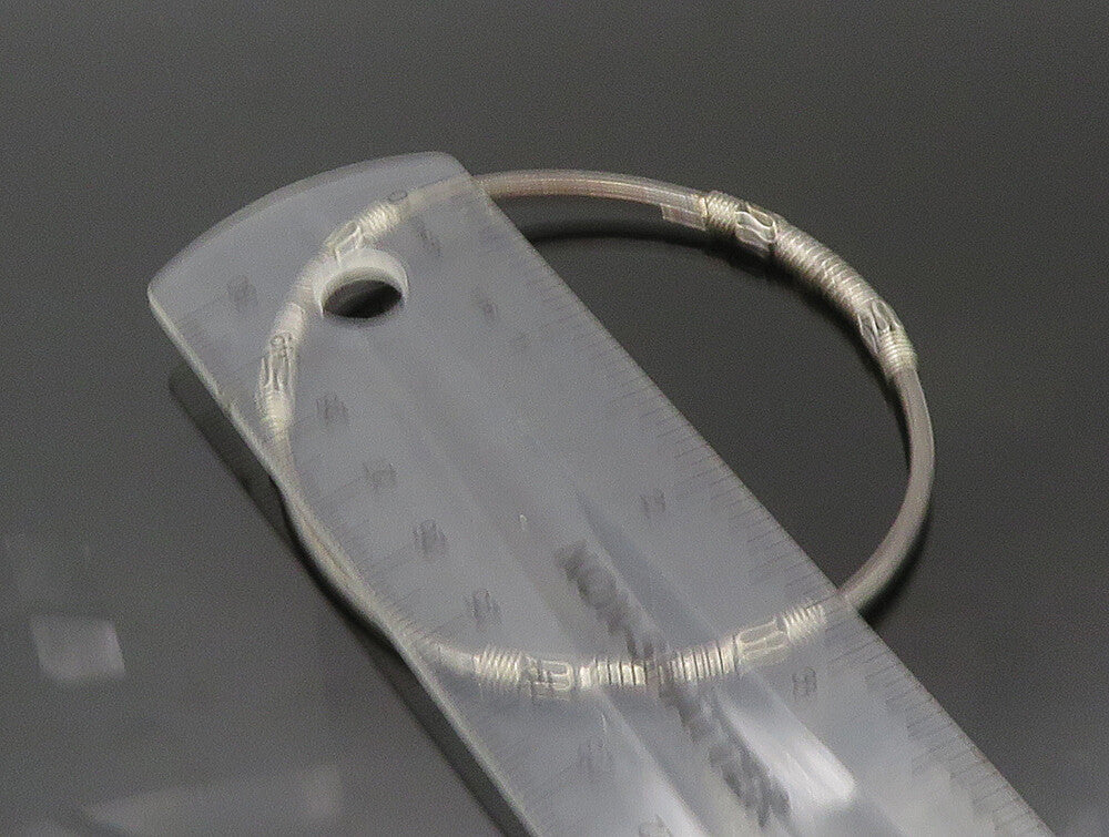 BALI 925 Sterling Silver Vintage Swirl Wire Wrapped Bangle Bracelet BT1196