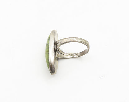 925 Sterling Silver Vintage Real Marquise Turquoise Ring Sz 7.5 RG17713