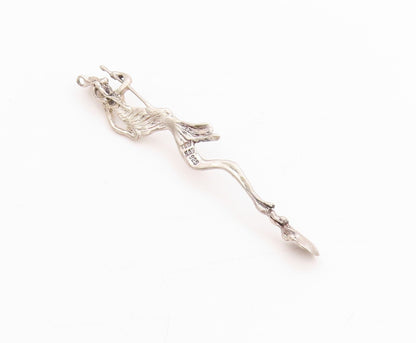 925 Sterling Silver Vintage Pendant Sculptural Plumb Barbara Cut Out  PT24790