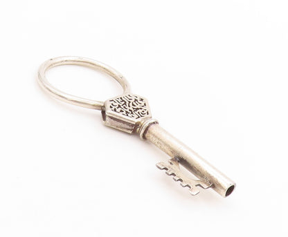 925 Sterling Silver Vintage Key Chain MIDDLE EAST Solid Key Fob Design  TR3960