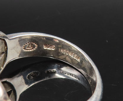 925 Sterling Silver  Vintage Butterfly Motif X Crisscross Ring Sz 7  RG25828