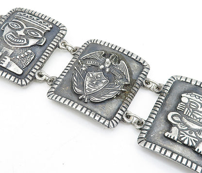 925 Sterling Silver Vintage Traditional Storyteller Solid Chain Bracelet BT1502