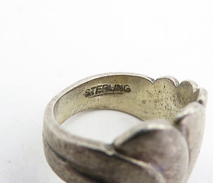 925 Sterling Silver  Vintage Modernist Designed Petite Band Ring Sz 4  RG4763