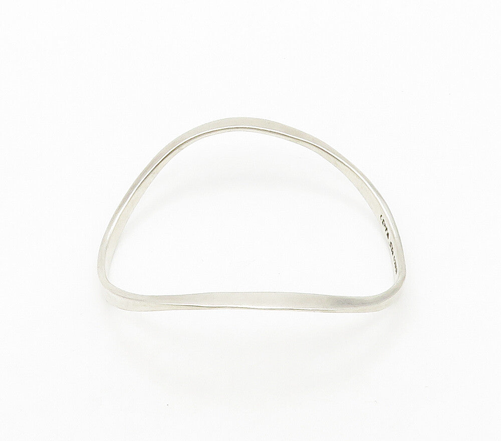 MEXICO 925 Sterling Silver  Vintage Smooth Curved Bangle Bracelet  BT6234