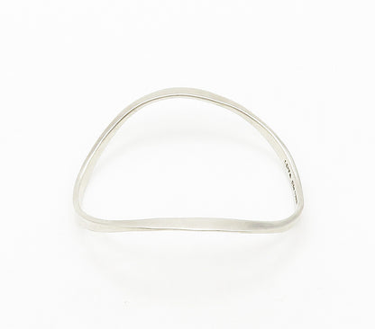 MEXICO 925 Sterling Silver  Vintage Smooth Curved Bangle Bracelet  BT6234