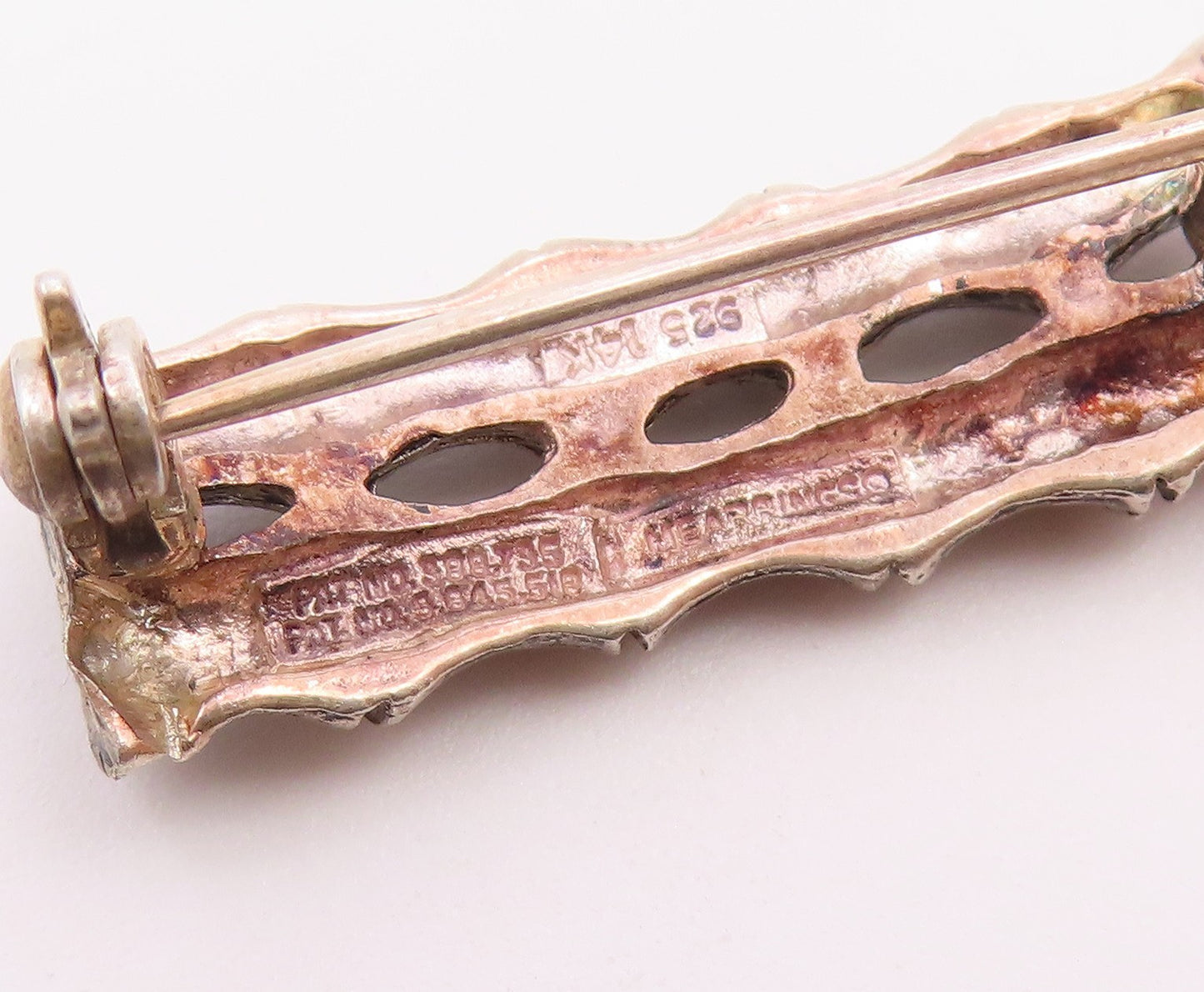 DESIGNER 925 Sterling Silver  Vintage Petite Double Bamboo Brooch Pin  BP9076
